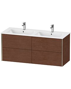 Duravit Meuble sous-vasque XViu XV41290B113 128x48x56cm, 4 tiroirs, suspendu, champagne mat, noyer américain