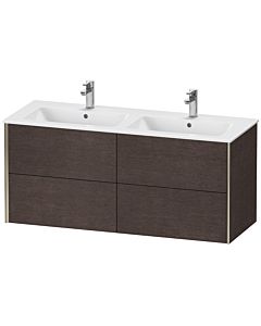 Duravit Meuble sous-vasque XViu XV41290B172 128x48x56cm, 4 tiroirs, suspendu, champagne mat, chêne foncé brossé