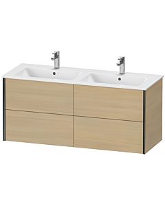 Duravit Meuble sous-vasque XViu XV41290B271 128x48x56cm, 4 tiroirs, suspendu, noir mat, chêne méditerranéen