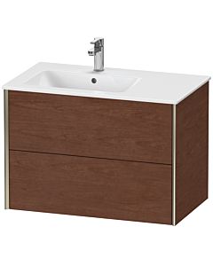 Duravit Meuble sous-vasque XViu XV41580B113 81x48x56cm, 2 tiroirs, vasque à gauche, champagne mat, noyer américain