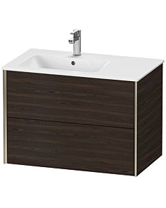 Duravit Meuble sous-vasque XViu XV41580B169 81x48x56cm, 2 tiroirs, vasque à gauche, champagne mat, noyer brossé