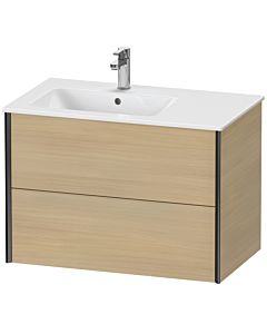 Duravit Meuble sous-vasque XViu XV41580B271 81x48x56cm, 2 tiroirs, vasque à gauche, noir mat, chêne méditerranéen