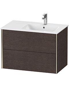 Duravit XViu Waschtisch-Unterschrank XV41590B172 81x48x56cm, 2 Schubkästen, Becken rechts, champagner matt, eiche dunkel gebürstet
