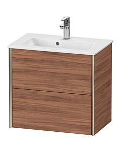 Duravit XViu Waschtisch-Unterschrank XV41780B179 61 x 56 x 39 cm, nussbaum natur, 2 Schubkästen, wandhängend, champagner matt