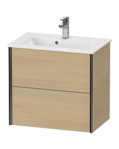 Duravit Meuble sous-vasque XViu XV41780B271 61 x 56 x 39 cm, chêne méditerranéen, 2 tiroirs, suspendu, noir mat