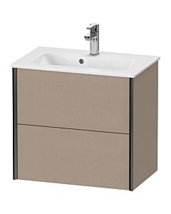 Duravit XViu Waschtisch-Unterschrank XV41780B275 61 x 56 x 39 cm, leinen, 2 Schubkästen, wandhängend, schwarz matt