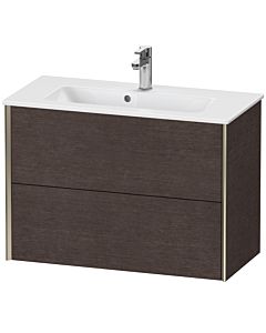 Duravit XViu Waschtisch-Unterschrank XV41790B172 81 x 56 x 39 cm, eiche dunkel gebürstet, 2 Schubkästen, wandhängend, champagner matt