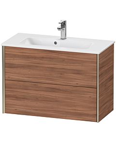 Duravit XViu Waschtisch-Unterschrank XV41790B179 81 x 56 x 39 cm, nussbaum natur, 2 Schubkästen, wandhängend, champagner matt
