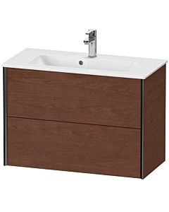 Duravit XViu Waschtisch-Unterschrank XV41790B213 81 x 56 x 39 cm, amerikanischer nussbaum, 2 Schubkästen, wandhängend, schwarz matt