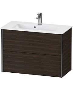 Duravit XViu Waschtisch-Unterschrank XV41790B269 81 x 56 x 39 cm, nussbaum gebürstet, 2 Schubkästen, wandhängend, schwarz matt