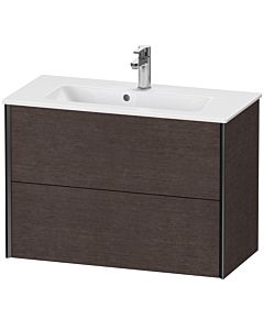 Duravit Meuble sous-vasque XViu XV41790B272 81 x 56 x 39 cm, chêne foncé brossé, 2 tiroirs, suspendu, noir mat