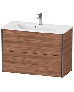 Duravit XViu Waschtisch-Unterschrank XV41790B279 81 x 56 x 39 cm, nussbaum natur, 2 Schubkästen, wandhängend, schwarz matt