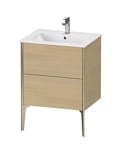Duravit XViu Waschtisch-Unterschrank XV44810B171 61 x 59,4 x 48 cm, mediterrane eiche, 2 Auszüge, stehend, champagner matt