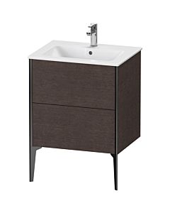 Duravit XViu Waschtisch-Unterschrank XV44810B272 61 x 59,4 x 48 cm, eiche dunkel gebürstet, 2 Auszüge, stehend, schwarz matt