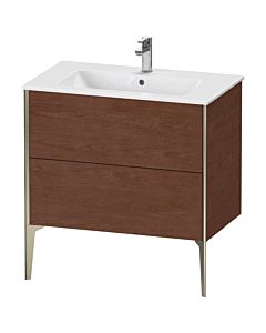 Duravit Meuble sous-vasque XViu XV44820B113 81 x 59,4 x 48 cm, noyer américain, 2 coulissants, debout, champagne mat