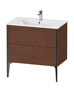 Duravit Meuble sous-vasque XViu XV44820B213 81 x 59,4 x 48 cm, noyer américain, 2 coulissants, debout, noir mat