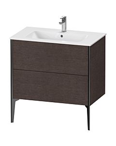 Duravit XViu Waschtisch-Unterschrank XV44820B272 81 x 59,4 x 48 cm, eiche dunkel gebürstet, 2 Auszüge, stehend, schwarz matt