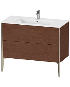 Duravit Meuble sous-vasque XViu XV44830B113 101 x 59,4 x 48 cm, noyer américain, 2 coulissants, debout, champagne mat