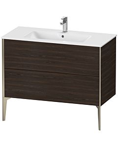 Duravit Meuble sous-vasque XViu XV44830B169 101 x 59,4 x 48 cm, noyer brossé, 2 coulissants, debout, champagne mat