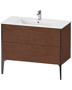 Duravit Meuble sous-vasque XViu XV44830B213 101 x 59,4 x 48 cm, noyer américain, 2 coulissants, debout, noir mat