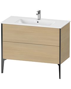 Duravit Meuble sous-vasque XViu XV44830B271 101 x 59,4 x 48 cm, chêne méditerranéen, 2 coulissants, debout, noir mat