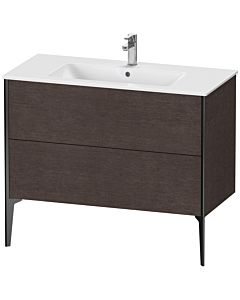 Duravit XViu Waschtisch-Unterschrank XV44830B272 101 x 59,4 x 48 cm, eiche dunkel gebürstet, 2 Auszüge, stehend, schwarz matt