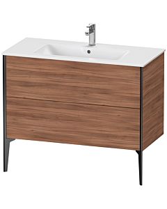 Duravit XViu Waschtisch-Unterschrank XV44830B279 101 x 59,4 x 48 cm, nussbaum natur, 2 Auszüge, stehend, schwarz matt