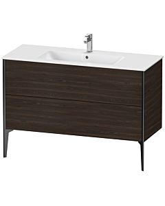 Duravit XViu vanity unit XV44840B269 121 x 59.4 x 48 cm, brushed walnut, 2 pull-outs, standing, matt black