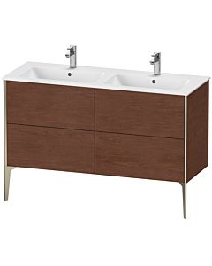 Duravit Meuble sous-vasque XViu XV44850B113 128x48x59,4cm, 4 coulissants, debout, champagne mat, noyer américain