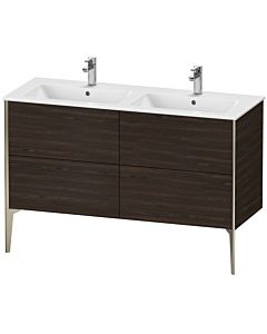 Duravit XViu Waschtisch-Unterschrank XV44850B169 128x48x59,4cm, 4 Auszüge, stehend, champagner matt, nussbaum gebürstet