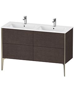 Duravit XViu Waschtisch-Unterschrank XV44850B172 128x48x59,4cm, 4 Auszüge, stehend, champagner matt, eiche dunkel gebürstet