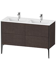 Duravit XViu Waschtisch-Unterschrank XV44850B272 128x48x59,4cm, 4 Auszüge, stehend, schwarz matt, eiche dunkel gebürstet