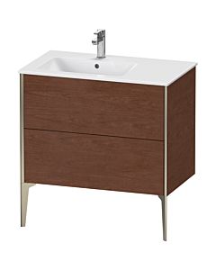 Duravit XViu Waschtisch-Unterschrank XV44860B113 81x48x59,4cm, 2 Auszüge, Becken links, champagner matt, amerikanischer nussbaum