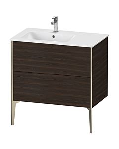 Duravit XViu vanity unit XV44860B169 81x48x59.4cm, 2 pull-outs, basin on the left, matt champagne, brushed walnut