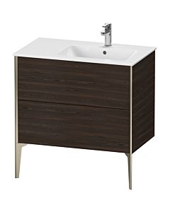 Duravit XViu Waschtisch-Unterschrank XV44870B169 81x48x59,4cm, 2 Auszüge, Becken rechts, champagner matt, nussbaum gebürstet