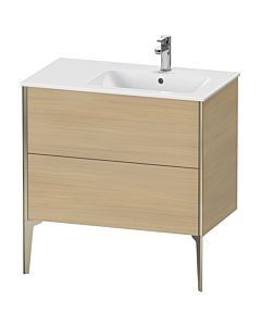 Duravit XViu vanity unit XV44870B171 81x48x59.4cm, 2 pull-outs, basin on the right, matt champagne, Mediterranean oak