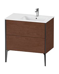 Duravit XViu vanity unit XV44870B213 81x48x59.4cm, 2 pull-outs, basin on the right, matt black, American walnut