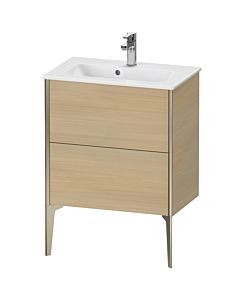 Duravit Meuble sous-vasque XViu XV44880B171 61 x 59,4 x 39 cm, chêne méditerranéen, 2 coulissants, debout, champagne mat