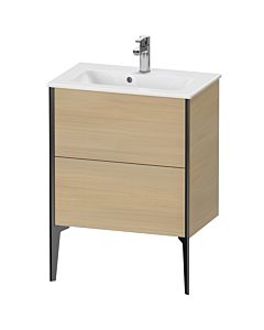Duravit XViu vanity unit XV44880B271 61 x 59.4 x 39 cm, Mediterranean oak, 2 pull-outs, standing, matt black