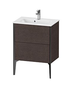 Duravit XViu Waschtisch-Unterschrank XV44880B272 61 x 59,4 x 39 cm, eiche dunkel gebürstet, 2 Auszüge, stehend, schwarz matt