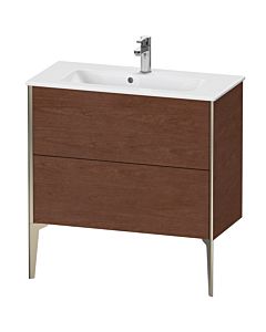 Duravit Meuble sous-vasque XViu XV44890B113 81 x 59,4 x 39 cm, noyer américain, 2 coulissants, debout, champagne mat