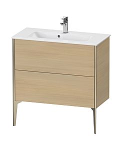 Duravit Meuble sous-vasque XViu XV44890B171 81 x 59,4 x 39 cm, chêne méditerranéen, 2 coulissants, debout, champagne mat