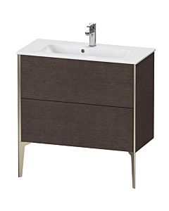 Duravit XViu Waschtisch-Unterschrank XV44890B172 81 x 59,4 x 39 cm, eiche dunkel gebürstet, 2 Auszüge, stehend, champagner matt