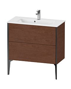 Duravit XViu Waschtisch-Unterschrank XV44890B213 81 x 59,4 x 39 cm, amerikanischer nussbaum, 2 Auszüge, stehend, schwarz matt