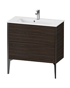 Duravit XViu Waschtisch-Unterschrank XV44890B269 81 x 59,4 x 39 cm, nussbaum gebürstet, 2 Auszüge, stehend, schwarz matt