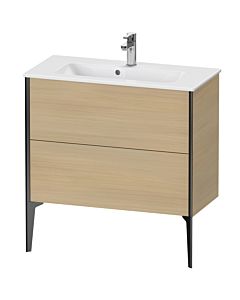 Duravit Meuble sous-vasque XViu XV44890B271 81 x 59,4 x 39 cm, chêne méditerranéen, 2 coulissants, debout, noir mat