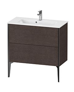 Duravit XViu Waschtisch-Unterschrank XV44890B272 81 x 59,4 x 39 cm, eiche dunkel gebürstet, 2 Auszüge, stehend, schwarz matt