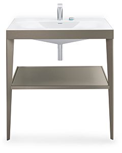 Duravit Meuble lavabo combiné XViu XV4715OB189 80 x 48 cm, 2000 , gris flanelle brillant, avec console en métal, champagne mat