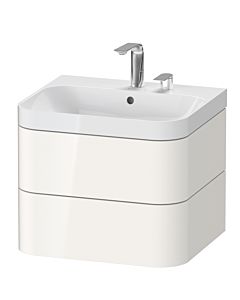 Duravit vasque à poser Happy D.2 Plus HP4345E2222 57,5 x 49 cm, 2 trous pour robinetterie, blanc brillant, 2 tiroirs
