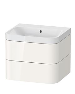 Duravit vasque à poser Happy D.2 Plus HP4345N2222 57,5 x 49 cm, sans trou pour robinetterie, blanc brillant, 2 tiroirs